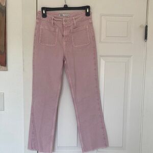 Zara Light Pink Flared Jeans